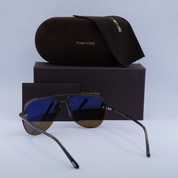 NEW TOM FORD TERRY 02 FT1004 51E MASTIC BROWN SUNGLASSES